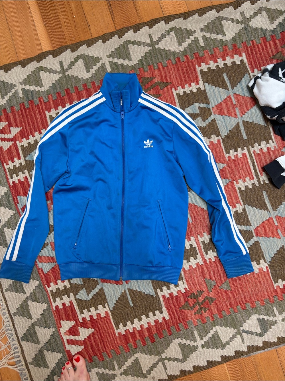 adidas Royal Blue Track Jacket with White Stripes